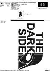 North of The Dark Side Galactic Warrior Embroidery Design – Iconic Sci-Fi Patch